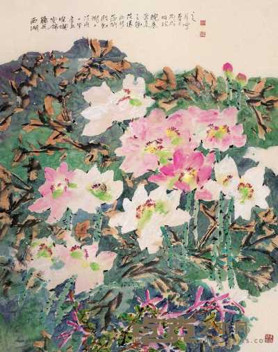 郭怡孮 2005年作 花卉 镜心 117×91cm